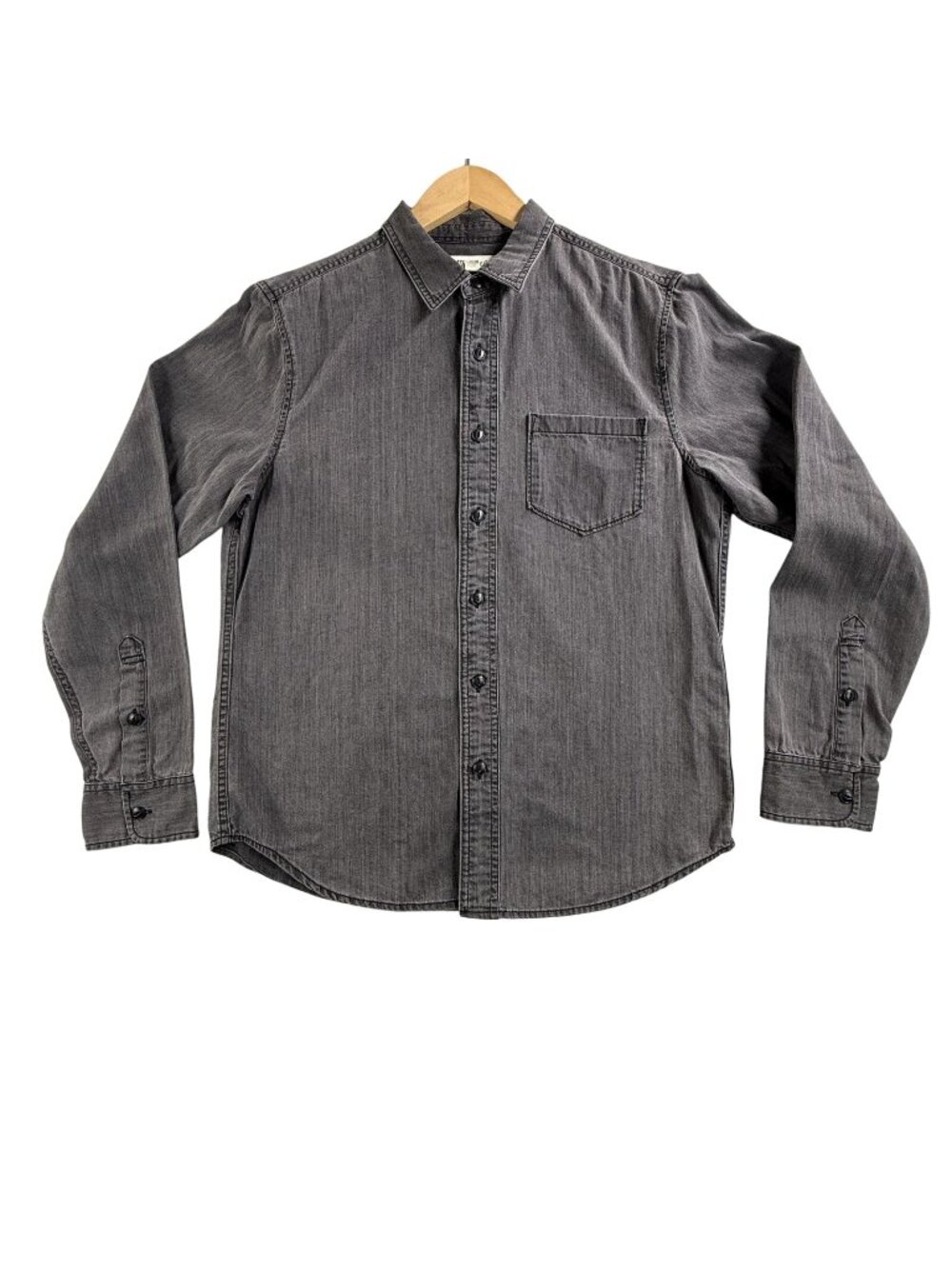 Madewell Shirt Mens Medium Gray Chambray Button Up Long Sleeve Pocket Casual